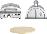Allgrill MULTI-KULTI Set 3 Antideflagrante - Griglia A Gas + Cofano Per Pizza + Pietra Per Pizza Ø 31 Cm
