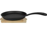Mini Padella In Ghisa All'grill All'grill Con Manico E Sottopentola - Nera, Rotonda, 13 Cm X 1,5 Cm