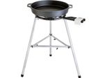 Set Di Padelle In Ghisa Paella World 3, Padella Da 60 Cm, Bruciatore A 2 Anelli Da 40 Cm, 11,4 Kw, Supporto Per Treppiede, Guida Per Paella, Parabrezza In Acciaio Inox A Molla Gratis