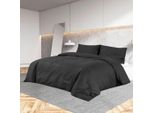 The Living Store Set Di Biancheria Da Letto Nero 200X200 Cm In Cotone