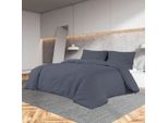 The Living Store Set Di Biancheria Da Letto Antracite 200X200 Cm In Cotone