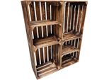 Holzkisten 4Er Set Geflammt 50 X 40 X 30Cm Regal