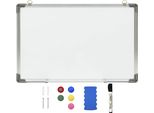 The Living Store Lavagna Magnetica Bianca 60 X 40 Cm In Acciaio