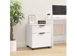 Vidaxl Cartella Mobile Con Rotelle Bianco 45X38X54 Cm Materiale A Base Di Legno - Cartella - Armadietti Per Archiviazione - Armadietto Per Scrivania - Armadio Per Scrivania