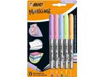 Bic 942865 Marcatore Permanente Tipo Di Punta Blu, Verde, Rosa, Viola, Giallo 5 Pz