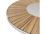 Tavolo Da Pranzo Teako Design Teak + Acciaio Inox Caldonazzo | Legno Massiccio Resistente Alle Intemperie, Durevole, Moderno Per Interni Ed Esterni (80 Cm)
