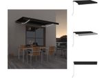 Vidaxl Tenda Da Sole Manuale A Scomparsa Con Led 450X350 Cm Antracite - Tende Da Sole