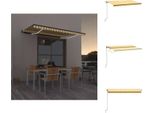 Vidaxl Tenda Automatica Con Led E Sensore Vento 450X350 Cm Giallo/Bianco - Tende Da Sole