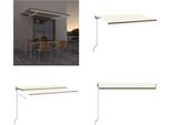 Vidaxl Tenda Da Sole Automatica Con Led E Sensore Di Vento 450X350 Cm Crema - Tenda Da Sole - Tende Da Sole - Cappottina Solare - Cappottine Solari