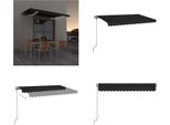 Vidaxl Tenda Da Sole Automatica Con Led E Sensore Vento 450X350 Cm Antracite - Tenda Da Sole - Tende Da Sole - Tettoie Da Sole - Tettoie Da Sole