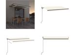 Vidaxl Tenda Da Sole Automatica Con Led E Sensore Di Vento 450X300 Cm Crema - Tenda Da Sole - Tende Da Sole - Cappottina Solare - Cappottine Solari