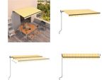 Vidaxl Tenda Da Sole A Scomparsa Automatica 450X350 Cm Giallo E Bianco - Tenda Da Sole - Tenda Da Sole - Tettoia Solare - Tettoie Solari