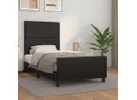 Vidaxl Struttura Letto Con Testiera Nera 90X200 Cm In Pelle Finta - Struttura Letto Con Testiera - Struttura Letto Con Testiera - Letto Con Testiera - Struttura Letto Con Testiera