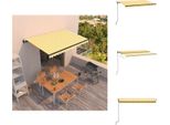Vidaxl Tenda Da Sole A Scomparsa Automatica 450X350 Cm Giallo E Bianco - Tende Da Sole