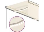 Vidaxl Tenda Da Sole Manuale A Scomparsa Con Tenda A Rullo Led 3,5X2,5 M Crema - Tende Da Sole