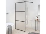 The Living Store Schermo Doccia Per Cabina Doccia 115X195 Cm Esg Nero Opaco