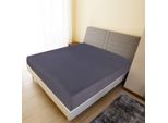 The Living Store Lenzuolo Teso Jersey Antracite 90X200 Cm Cotone