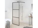 The Living Store Schermo Doccia Per Cabina Doccia 90X195 Cm Esg Nero Opaco