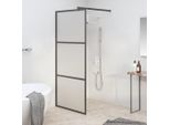 The Living Store Schermo Doccia Per Cabina Doccia 80X195 Cm Esg Nero Opaco