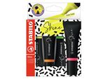 Stabilo Shine Evidenziatore 4 Pz Punta Smussata Verde, Arancione, Rosa, Giallo