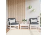 The Living Store Sedie Da Giardino Con Cuscino 2 Pz. Legno Di Pino Massiccio Bianco