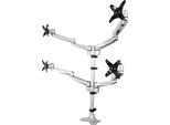 Startech.Com Armquadps Supporto Da Tavolo Per Tv A Schermo Piatto 68,6 Cm (27") Argento Scrivania"