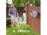 Arebos Avvolgitubo Da Giardino 20 M | Avvolgitubo Girevole E Supporto A Parete Grigio