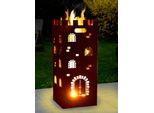 Moritz Ciotola Per Il Fuoco Cesto Per Il Fuoco 2Mm Acciaio 35X35X85 Cm Plug-In Per Giardino Campeggio Outdoor Fire Pit Bar Barile Per Il Fuoco Castello Del Cavaliere