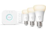 Philips Hue W Starter Kit 9,5W A60 E27 3Szt, Bridge, Switch Philips Hue | Hue W Starter Kit 9,5W A60 E27, 3Szt, Bridge, Switch | E27 | 9,5W | CiepłA Biel 2700K | Bluetooth I Zigbee