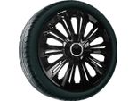 Coprimozzi Copricerchi - Set Completo Di 4 Pezzi - Nrm Strong - Nero - 14" Pollici"