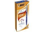 Bic Atlantis Soft Blu Penna A Sfera Retrattile A Clip Medio 12 Pz