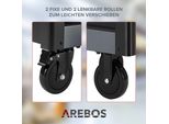 Carrello Di Servizio Arebos 3 Scomparti Grigio/Nero | Set Di Ganci Da 18 Pezzi | Carrello