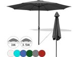 Jopassy Ombrellone Da Giardino 3,5 M Idrorepellente UV40+ Con Manovella Ombrellone Da Balcone, Grigio, 3,5 M