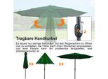 Jopassy Ombrellone Da Giardino 3,5 M Idrorepellente UV40+ Con Manovella Ombrellone Da Balcone, Verde, 3,5 M