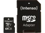 Intenso Performance - Scheda Di Memoria Flash (Adattatore Da Microsdxc A Sd Incluso) - 64 Gb - UHS-I U1 / Class10 - Microsdxc UHS-I
