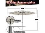 Jopassy Ombrellone Da Giardino Da 3,5 M Idrorepellente Per Terrazza UV40+ Con Manovella Per Balcone, Beige, 3,5 M