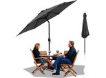 Ombrellone Karpal 2,7 M Idrorepellente Da Giardino UV40+ Patio Con Manovella Colore:Grigio