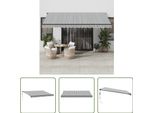 The Living Store Tenda Da Sole Automatica Antracite E Bianca 450X350 Cm