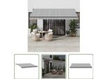 The Living Store Tenda Manuale Con Led Antracite E Bianca 450X350 Cm
