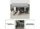 The Living Store Tenda Da Sole Automatica Con Led Antracite E Bianco 450X350 Cm