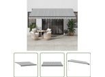 The Living Store Tenda Manuale Antracite E Bianca 450X350 Cm