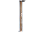 Formidra Dada Straight Hybrid Doccia Da Esterno 40 Litri Doccia Solare Da Giardino Effetto Legno Argento