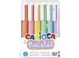 Carioca Pastel Evidenziatore 6 Pz Punta Smussata Blu, Verde, Arancione, Pastello, Rosa, Viola, Giallo