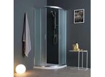 Box Doccia Angolare Semicircolare 80X80 Cristallo Satinato | Giada