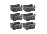 Sonnenwaren Cassa Quadrata Pieghevole Antracite 32 Litri - 49 X 36 X H24,5 Cm - Set Di 6 Pezzi
