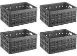 Sonnenwaren Cassa Quadrata Pieghevole Antracite 32 Litri - 49 X 36 X H24,5 Cm - Set Di 4 Pezzi