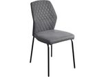 Sedia Da Pranzo Casadolce Natena, Set Di 4, Grigio Scuro, 46,5X56X92 Cm, Imbottita, Schienale Ergonomico, Gambe In Metallo