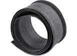 Startech.Com Guaina Per Cavi Da 3 M Con Chiusura A Strappo, Accorciabile, Diametro 3 Cm, Organizzatore Per Cavi Di Rete / Guaina Per Fasci Di Cavi / Robusto Avvolgicavo Con Maglia In Poliestere, Nero