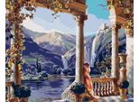 Zuty - Quadro Diamante - Castello Sul Lago, 40X50 Cm, Tela Tesa Su Telaio