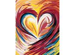Zuty - Diamond Painting - Spirit Painted Heart, 40X50 Cm, Tela Tesa Su Telaio